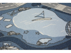 Moqueta Antideslizante Infantil Street Azul (100 x 550 cm)