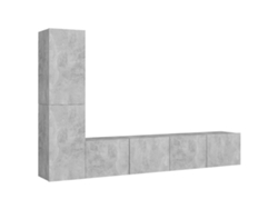 vidaXL Juego de mueble para TV de 4 piezas aglomerado gris hormigón