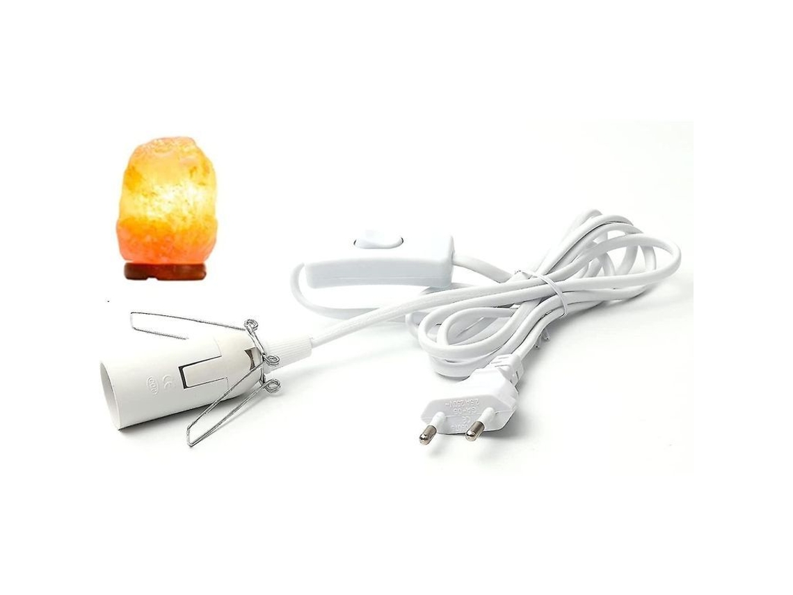 Cable Para Lámpara De Sal Con Interruptor - E14-1,8 M - Enchufe Blanco Para Lámpara De Sal O Piedra