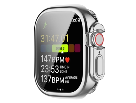 Funda protectora de TPU con todo incluido y galvanoplastia para Apple Watch Ultra 49 mm / Apple Watch Ultra 2 49 mm (plateado)
