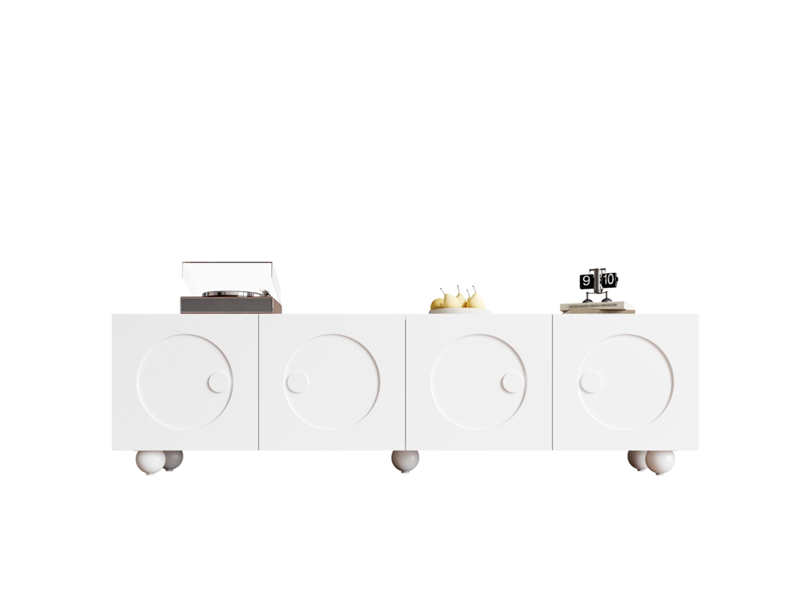 Móvel De Tv Branco Moderno, Soporte Para Tv, Painel De Tv, Soporte Bajo Para Tv. Diseño Exclusivo. Tienda BAGOLY 180,5 X 38 X 50 Cm (c XLXA)