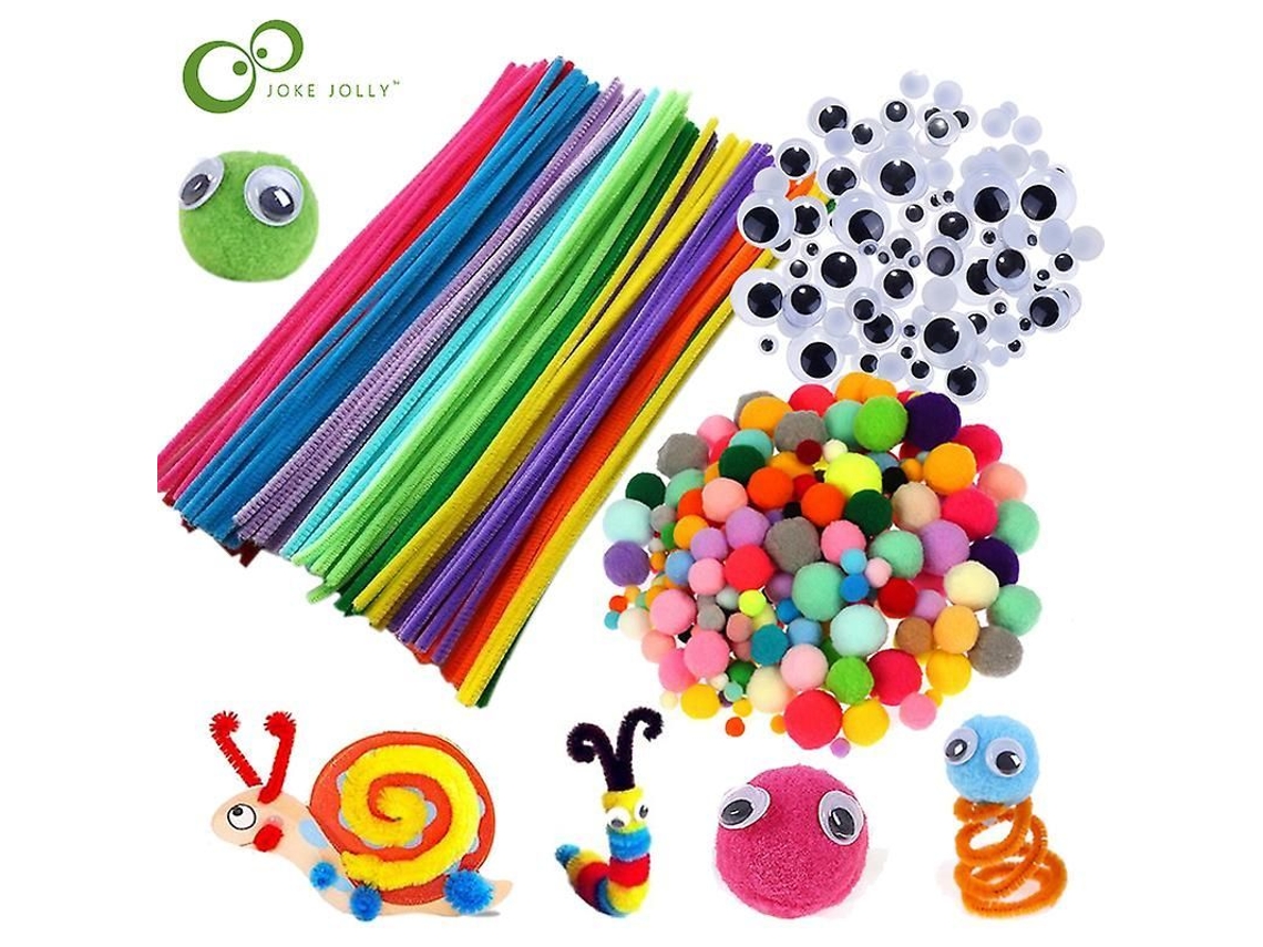 2026-varillas De Chenille, Set De Materiales Para Manualidades Con 100 Pompones Y 60 Ojos, Ideal Para Escuelas Y Jardines Infantiles