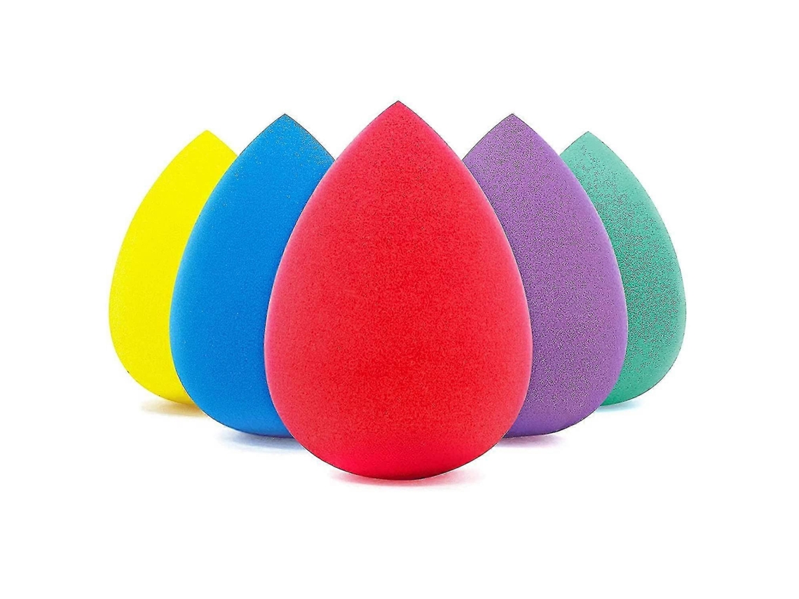 Juego de 5 esponjas de maquillaje para difuminar la base, esponjas de maquillaje multicolor Everley891