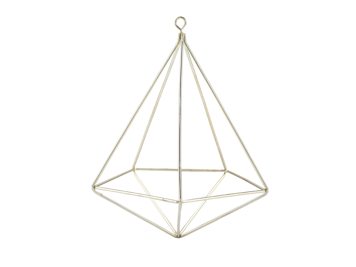 Soporte Colgante Geométrico Para Plantas, Imitación De Oro, Para Flores, Musgo, Helechos Y Decoración.