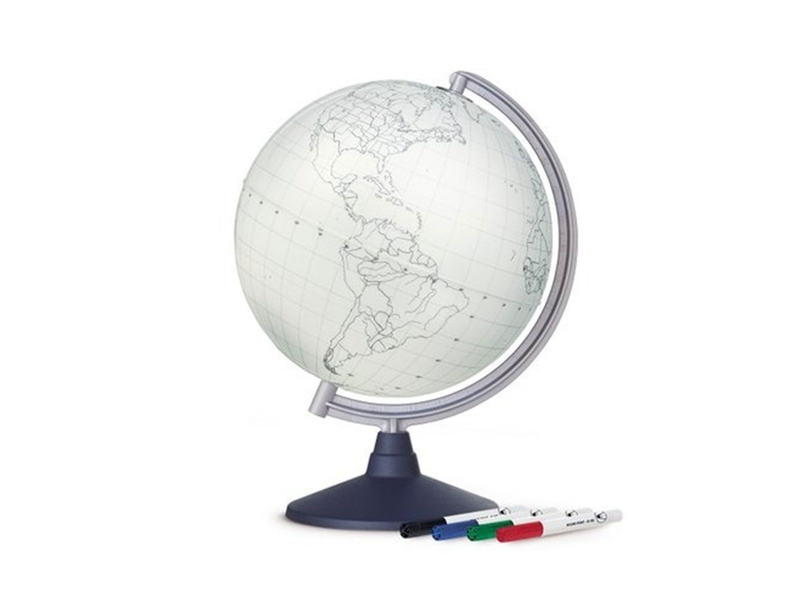 Globo terráqueo borrable interactivo Ø 30 cm - Blanco
