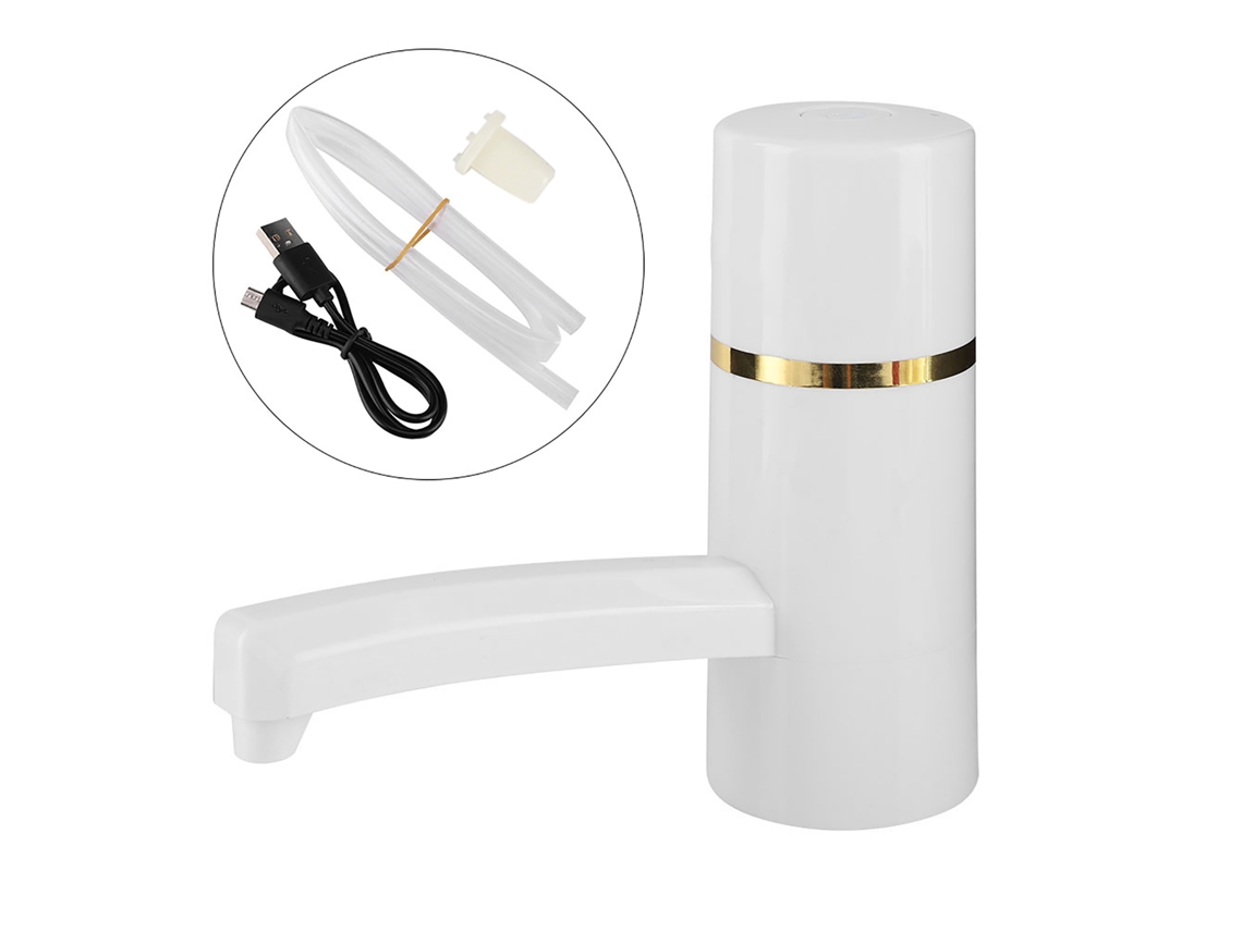 Dispensador Portátil De Agua Eléctrico Inalámbrico Usb Recargable Para Botellas De Bebidas - Blanco