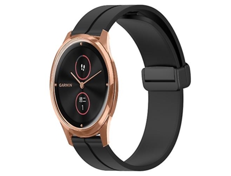 Correa para Garminmove Luxe Correa de reloj negra de silicona con cierre magnético de color sólido de 20 mm VENISYMLIS