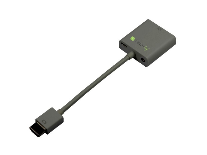 Adaptador HDMI TECHLY HDMI para VGA+3.5mm+Micro USB Negro 0.15m