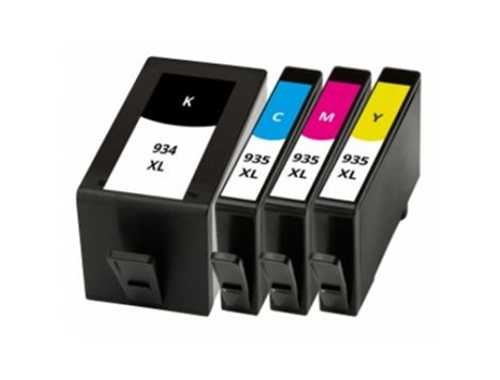 Pack 4 Cartuchos de Tinta Compatibles HP 934XL / 935XL (C2P23AE C2P24AE C2P25AE C2P26AE)