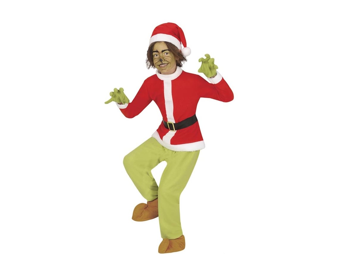 Disfraz de Duende Gruñón Navideño verde para niño