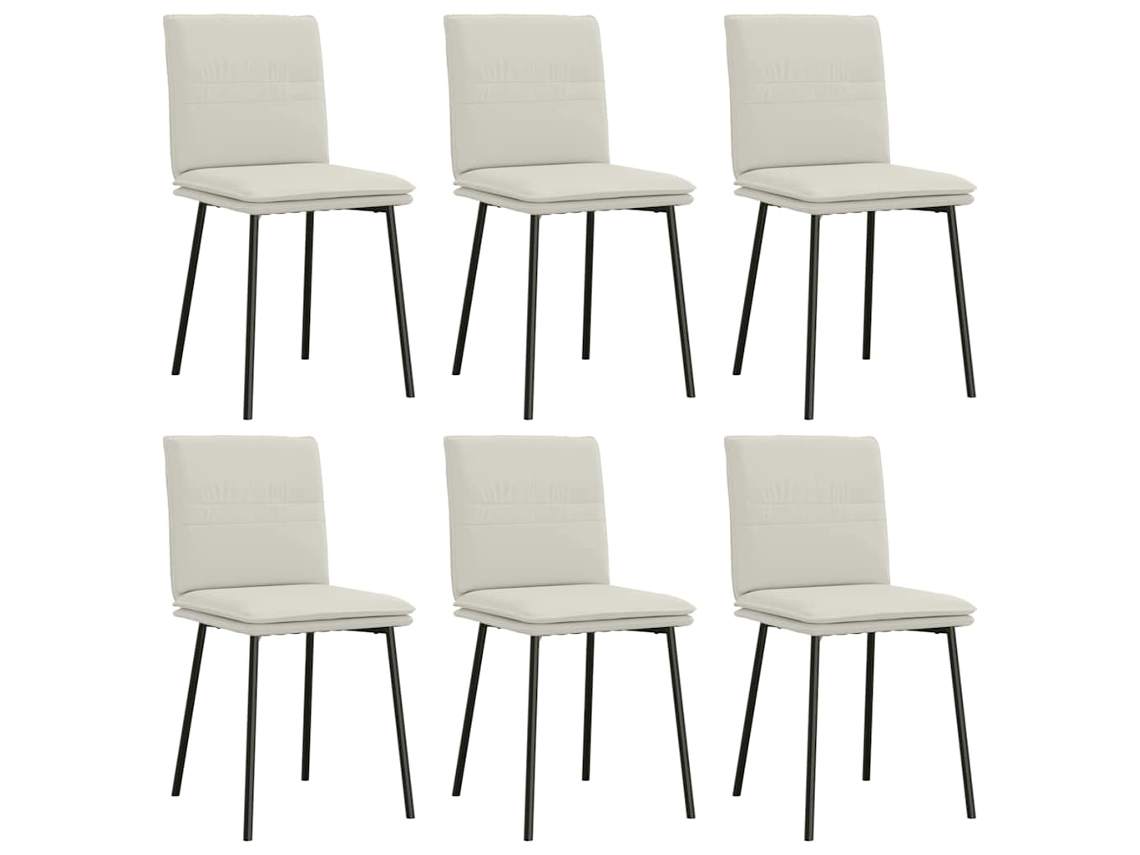 Maison Exclusive - Sillas De Comedor 6 Unidades De Terciopelo Crema
