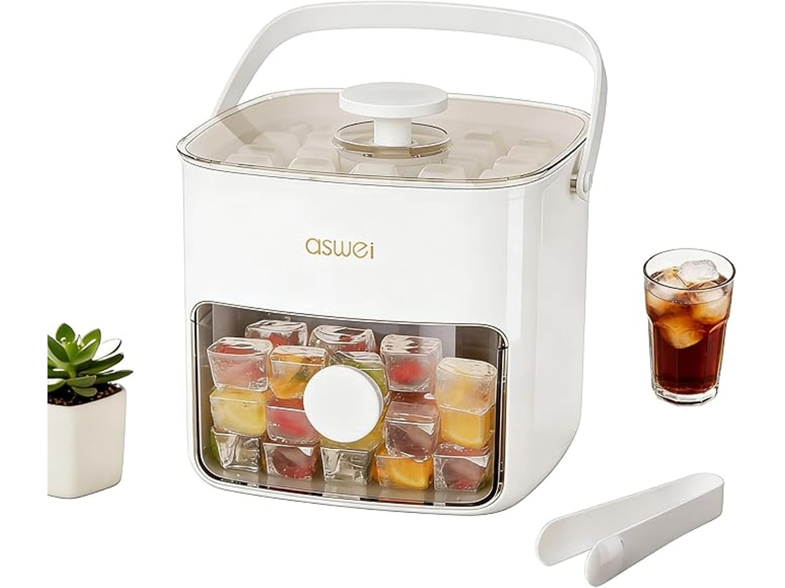 Máquina De Hielo De 48 Compartimentos, Equipada Con Tapa De Botón Pulsador, Fabricada Con Materiales Aptos Para Uso Alimentario. Panoona