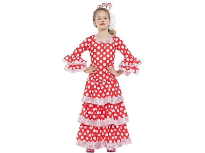 Disfraz de Niña DISFRAZZES Sevillana Roja Con Lunares (Talla: 7 a 9 años)