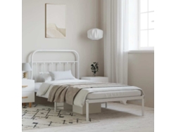 Estructura Cama Sin Colchón Con Cabecero Metal Blanco 100x190cm