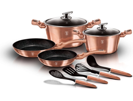 Batería de Cocina BERLINGER HAUS Rose Gold Oro Rosado (10un)