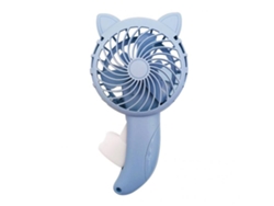 Ventilador De Mano Con Pequeñas Orejas De Gato De Dibujos Animados, Sin Pilas, Azul, Para Viajes Y Actividades Al Aire Libre.
