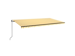 Maison Exclusive - Toldo Automático Led Sensor De Viento Amarillo Blanco 600x350cm
