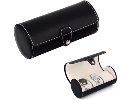 Estojo para Smartwatch MACYLCH Organizador de Viagem y Exibição de Joias/3 Relojs con Suporte Almofada Negro