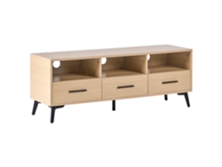 Mueble de TV con iluminación LED, Beliani Kitimat, MDF marrón, 120x35x45