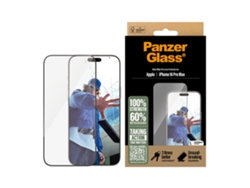 Protector de pantalla de vidrio templado PANZERGLASS para iPhone 16 Pro Max - Ajuste ultra ancho