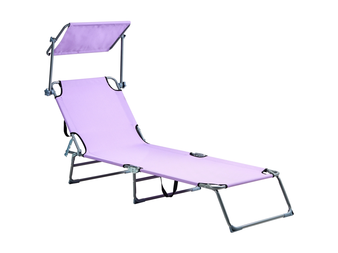 Tumba de jardín reclinable Beliani Foligno de acero violeta 58x201x80