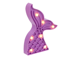 Luz nocturna con forma de cola de sirena - Artículos para fiestas temáticas de sirenas - Rosewell (Pilas no incluidas)