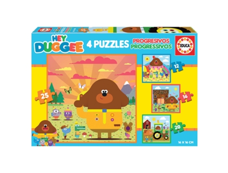 Puzzle EDUCA Progressivo Hey Duggee 19394 (Edad Mínima: 4 años - 12 + 16 + 20 + 25 Piezas)
