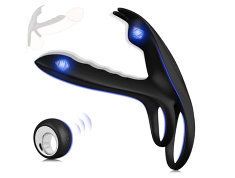 Anillos Vibradores para el Pene con Estimulador de Clítoris para Parejas Control Remoto Anillo para el Pene de Conejo Vibrador para Hombres Erecció...