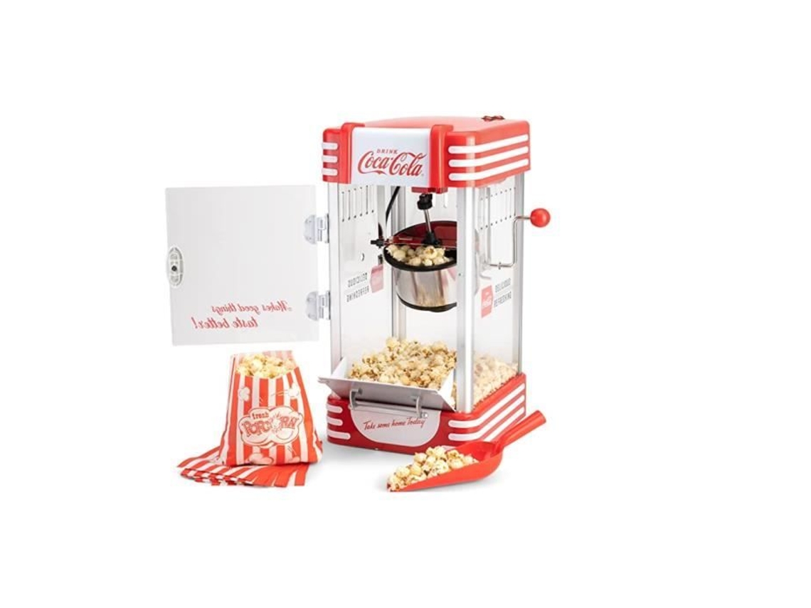 Máquina De Palomitas Salco Snp 27cc Roja 310 Watt Cuba En Acero Inoxidable Coca Cola