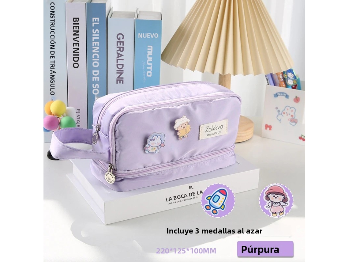 Estojo Grande e Bonito, Ideal para Estudantes do Sexo Feminino, um Acessório de Papelaria Encantador. MDUG (roxo)