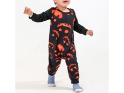 Pijama familiar Rebe-Halloween con carita sonriente brillante, manga larga, para hombres, mujeres, niños y bebés, negro, tallas de 18 a 24 meses.