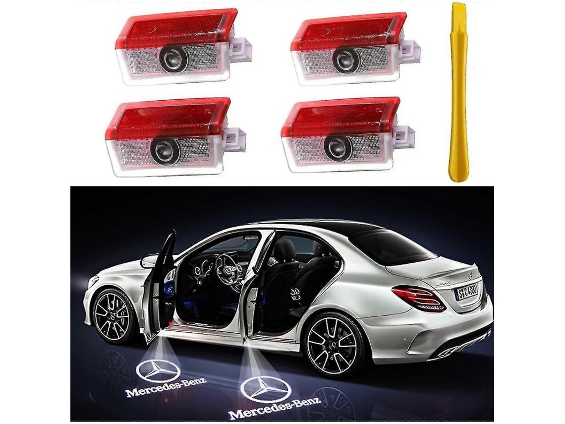 Pack 4 Proyectores Led Logo Luces Puerta Coche Compatibles Mercedes-benz Varias Clases