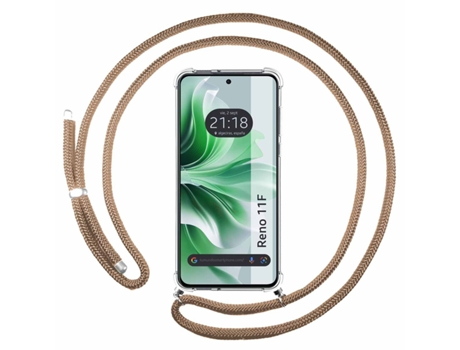 Funda Suspensa para Oppo Reno 11F 5G TUMUNDOSMARTPHONE Silicona Marrón