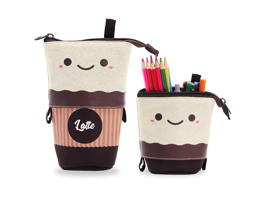 (estilo 1) Lindo Estuche Vertical Para Lápices Con Un Portalápices Telescópico Espacioso Y Portátil, Bolsa De Tela Para Lápices