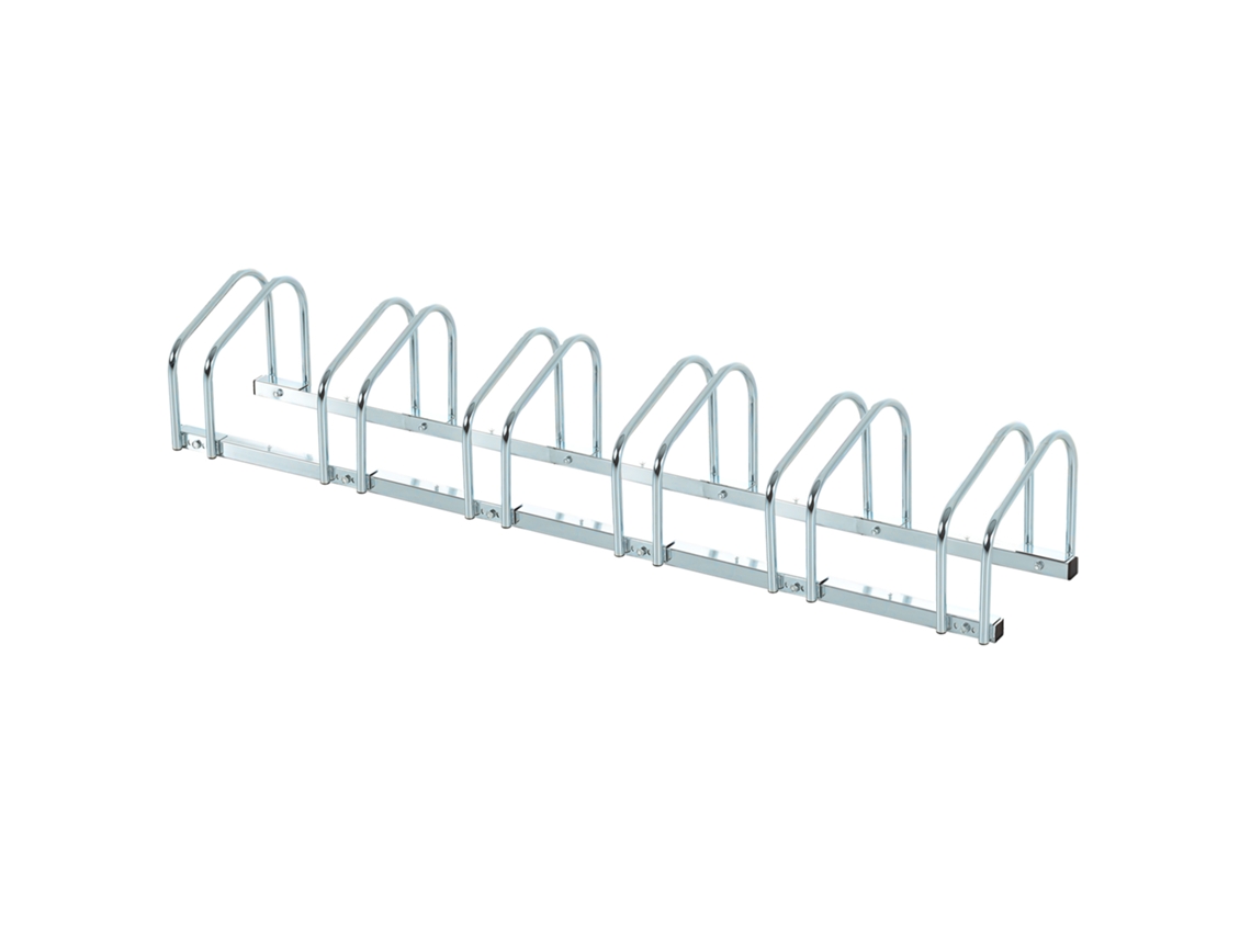 Suporte Bicicletas 6 Vagas Aço Chão Parede 179x33x27cm Prata