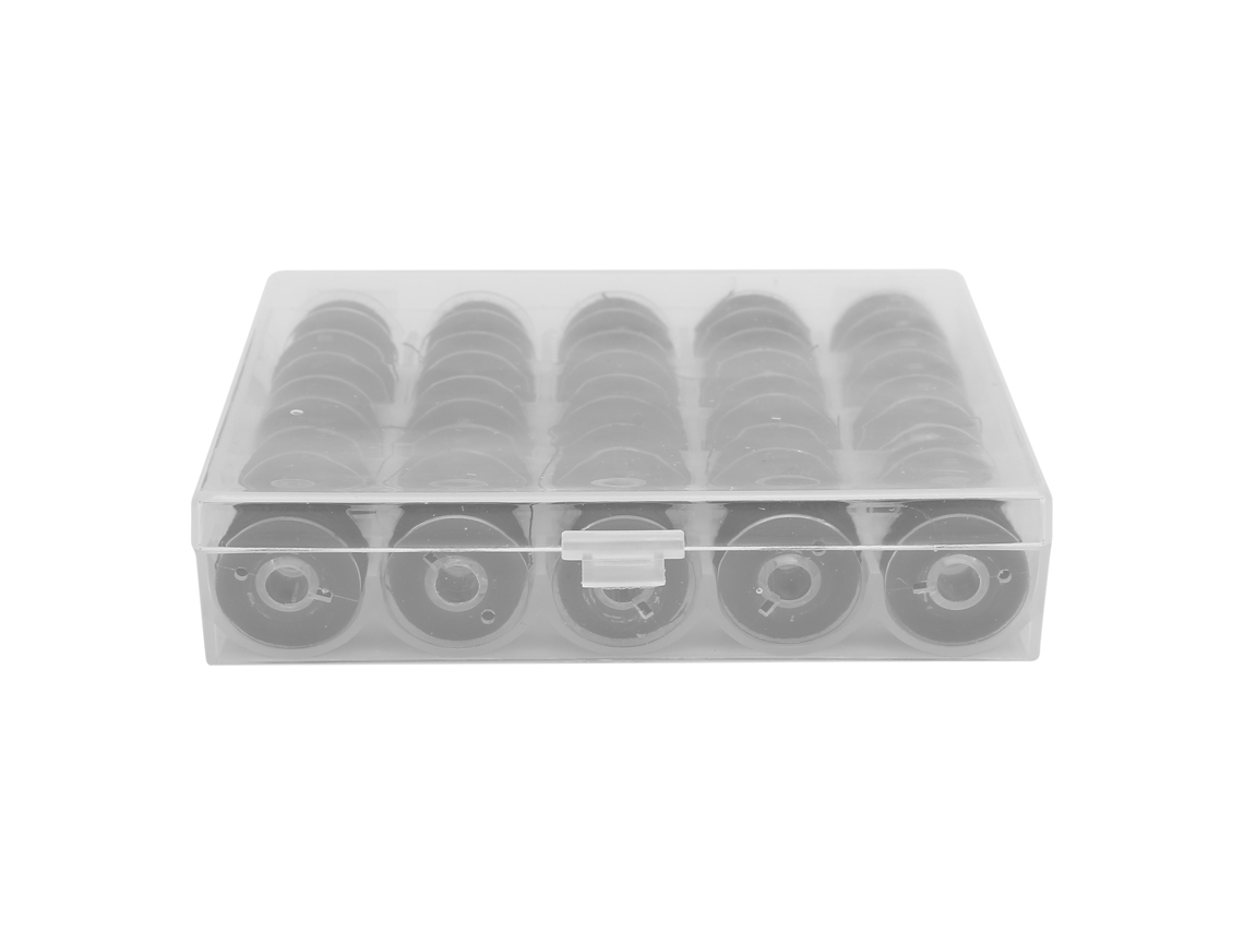 Juego de hilo de coser y bobinas, bobinas de plástico preenrolladas para máquina de coser con estuche de almacenamiento para máquinas de coser y