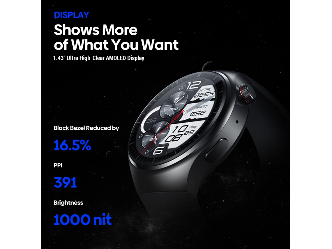 Reloj Inteligente Zeblaze De 1.43 Pulgadas Amoled Con Monitor De Salud Y Fitness, Monitor De Frecuencia Cardíaca, Resistente Al Agua Y Bt4.3