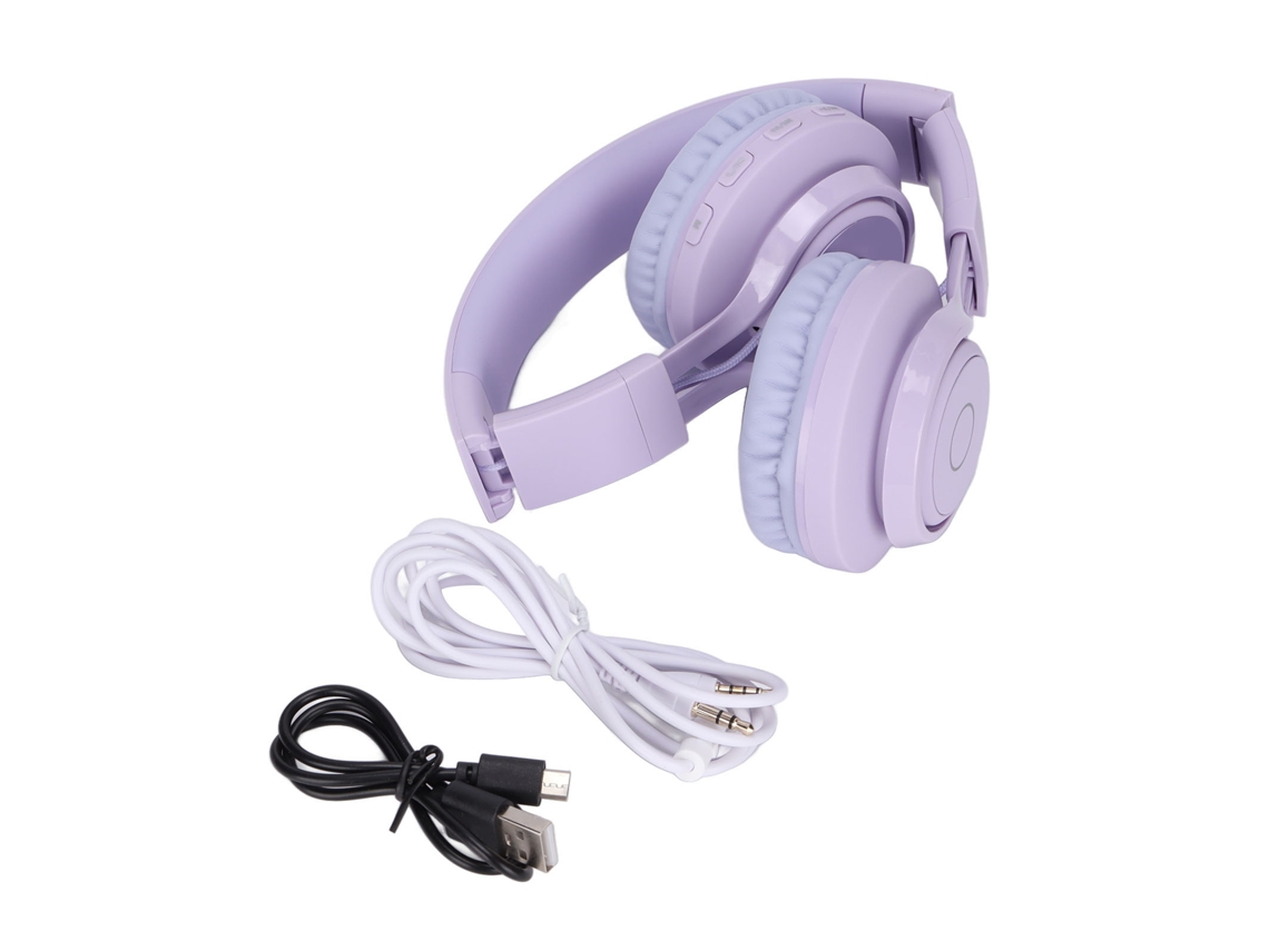 Auriculares Bluetooth Bt06c Para Niños, Plegables, Ajustables, Con Luz Rgb Y Micrófono.