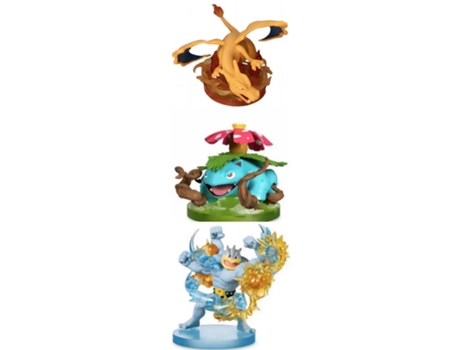 EZII Figura Anime pocket monster Charizard Venusaur Machamp 17 BLUE YELLOW 3 IN 1 Multicolor Niños Regalo Juguetes Adornos