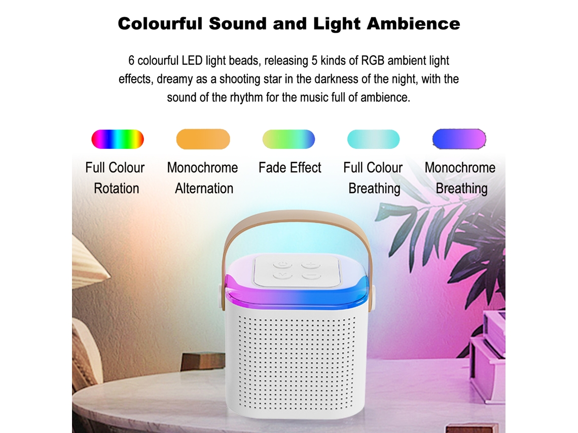 Máquina De Karaoke Portátil (soporte A Tf Card, Luces Rgb)