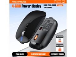 Ratón Inalámbrico Bluetooth (negro), Modo Dual, Silencioso, Recargable, 1600 Dpi