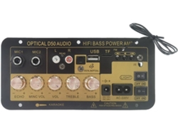 Placa Amplificadora Bluetooth Con Audio Óptico, Usb, Radio Fm Y Lector De Tarjetas Tf.