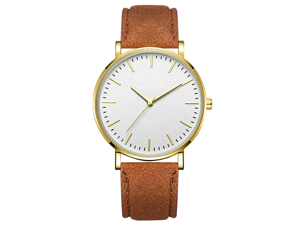 Reloj De Acero Fashional Simple Dial Redondo Cuarzo Para Mujer Y Hombre