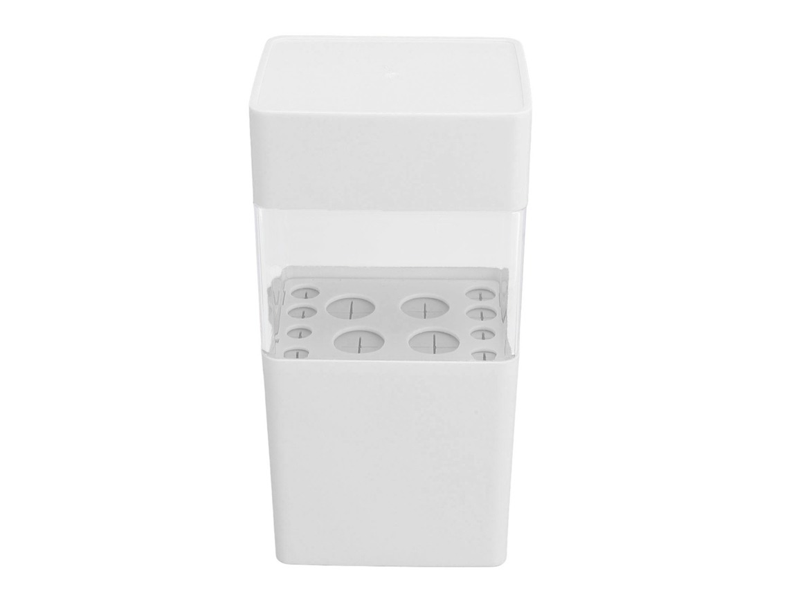Estuche para secar y guardar brochas de maquillaje con 12 compartimentos, de silicona transpirable y a prueba de polvo, gran capacidad, color blanco.