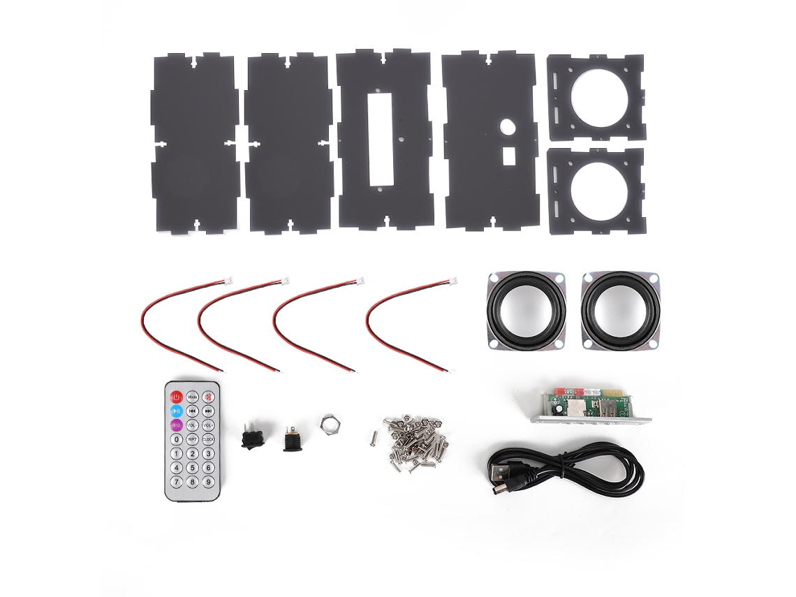 Kit De Bricolaje: Altavoz Estéreo Bluetooth De 3 W Con Control Remoto Y Mini Amplificador - Gris