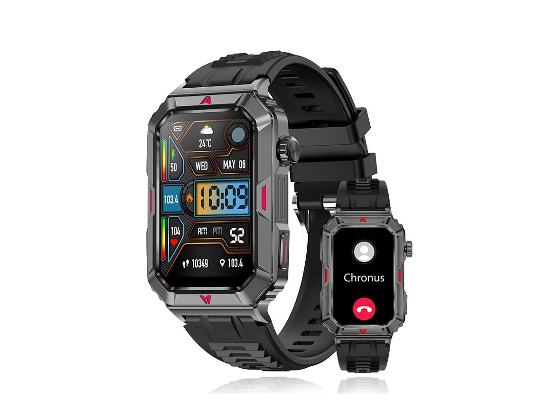 YEMAESRE Cf26 Smartwatch 1 Pantalla Cuadrada De 57 Pulgadas Rastreador De Ejercicios para Hombres para Android Ios Negro