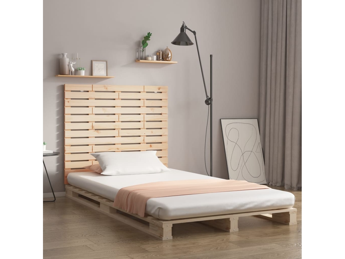 Cabecero De Cama De Pared Madera Maciza De Pino 81x3x91,5 Cm