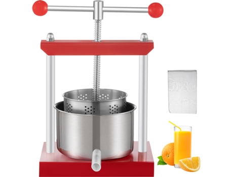 Prensa de uva exprimidora de vino para producción de vino, máquina de prensado de tintura de fruta de 3,5 litros VEVOR