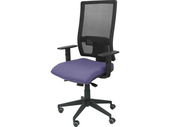 Silla de Escritorio Operativa PYC Horna Azul con ruedas antiarañazos (Brazos Ajustables - Malla)