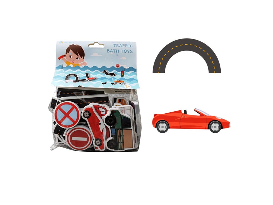 Quebra-cabeça De Banho Infantil Eva Espuma Educativo Diy Carrinho Pista Brinquedo Para Meninos Meninas